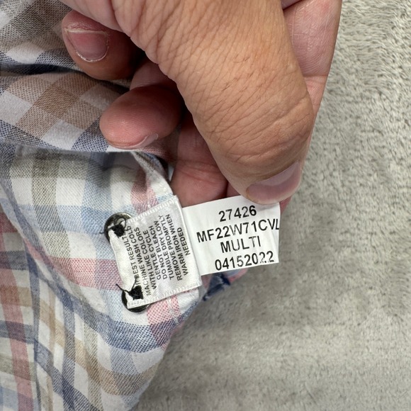 Peter Millar Shirt Men's 2XL White Button Down Shirt Plaid Checkered Long Sleeve - Picture 9 of 13